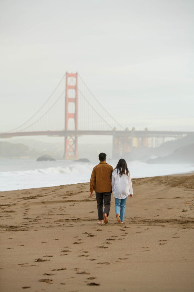 Engagement photos at Baker Beach in San Francisco, California