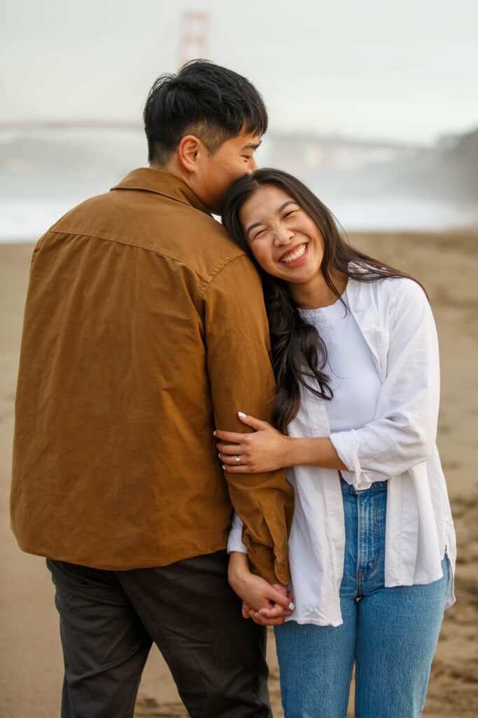 Sweet couple on the beach in San Francisco