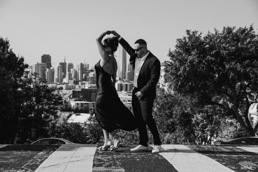 Engagement photos in San Francisco, California. 